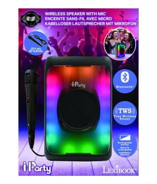 Alltoys Lexibook Bluetooth karaoke zvočnik z mikrofonom – srednji