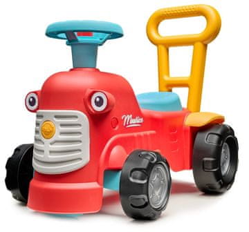 Alltoys Otroški poganjalec – traktor Maurice, rdeč, z volanom in hupo
