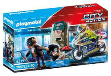 Playmobil Policijsko motorno kolo: zasledovanje roparja