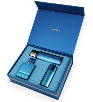 Amber Oud Aqua Dubai - parfumirani izvleček 75 ml + parfumirani izvleček 30 ml + tančica za telo 250 ml