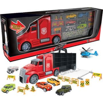 Sparkys City Service Car tovornjak z 5 avtomobili in helikopterjem, 55 cm