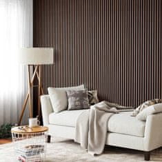 ALFISTYLE Akustický panel s dřevěnou dýhou - dekor ořech tmavý | 260 x 60,5 cm | AK005_LONG | ALFIstyle.cz