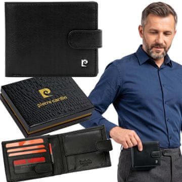 Pierre Cardin Pierre Cardin RAZŠIRJENA, USNJENA moška denarnica RFID, naravno USNJE, ZA DARILO