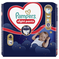 Pampers Night Pants hlačne plenice, velikost 4, 25 plenic, 9–15 kg