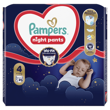 Pampers Night Pants hlačne plenice, velikost 4, 25 plenic, 9–15 kg