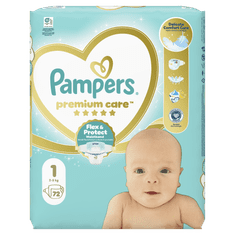 Pampers Premium Care plenice, velikost 1 (2-5 kg), 72 plenic