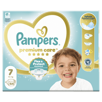 Pampers Premium Care plenice, velikost 7, 15+ kg, 64/1