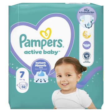 Pampers Active Baby plenice, velikost 7, 15+ kg, 52/1