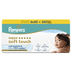 Pampers Aqua Soft Touch mokri robčki, 6 x 60 kosov