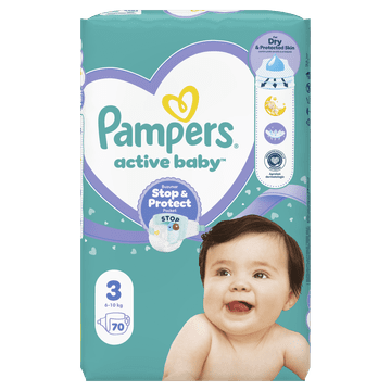 Pampers Active baby plenice, velikost 3, 6-10 kg, 70/1