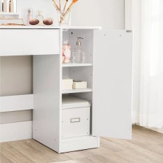 Inlea toaletna mizica DAPHNE z ogledalom - bela