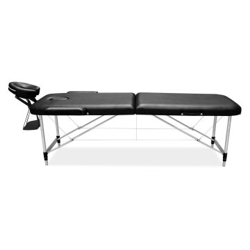 Inlea dvodelna zložljiva masažna miza z aluminijastimi nogami relax - črna