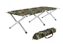 Inlea zložljiv kamping ležalnik CampSteel - kamuflaža