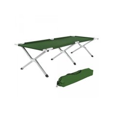 Inlea zložljiv kamping ležalnik CampSteel - zelen