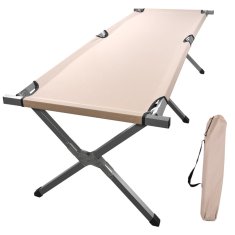 Inlea zložljiv kamping ležalnik aluminijast AluLounge - khaki