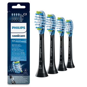 shumee PHIL Sonicare C3 Premium Plaque Defense 4x črne glave sonične zobne ščetke HX9044/33
