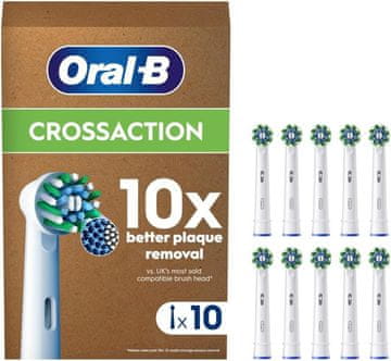 shumee Pro Cross Action za električno zobno ščetko, paket 10 kosov bele, glave Megapack