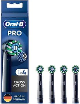 shumee Pro Cross Action za električno zobno ščetko, 4 kosi črne, glave