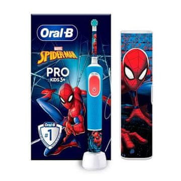 shumee Pro Kids 3+ Spiderman otroška električna zobna ščetka z Marvel motivom Spidermana z etuijem