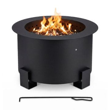 Northix Brezdimno kurišče, 56 cm jeklo, dvokomorno gorenje
