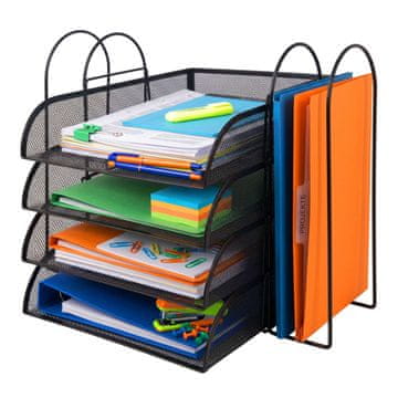 Northix Organizator za dokumente, 4-prekatni A4, zložljiv