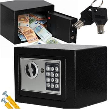 Northix Domači sef z elektronsko tipkovnico in ključavnico, stenska montaža