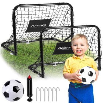 Northix Otroški nogometni gol z žogo in tlačilko, 60x45x25 cm, 2 kosa