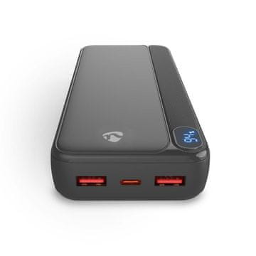 Northix Prenosna baterija 20000 mAh, USB-C in USB-A, PD 20 W, 3 izhodi