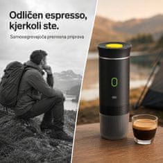 HOME & MARKER® Prenosni aparat za espresso 3 v 1 s tlakom 20 barov in polnjenjem prek USB-C za kapsule in mleto kavo | ESPRESSNA
