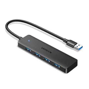 Ugreen Hub USB-A Ugreen cu 4 porturi USB-A 3.0, 15 cm - Negru