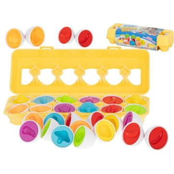 Northix Izobraževalni sorter puzzle match shapes sadna jajca 12 kosov