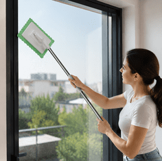 HOME & MARKER® Večnamenski čistilni mop za mokro in suho čiščenje, 100 cm ročaj, 4 pralne krpe | SWEEPI