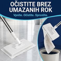 HOME & MARKER® Večnamenski čistilni mop za mokro in suho čiščenje, 100 cm ročaj, 4 pralne krpe | SWEEPI