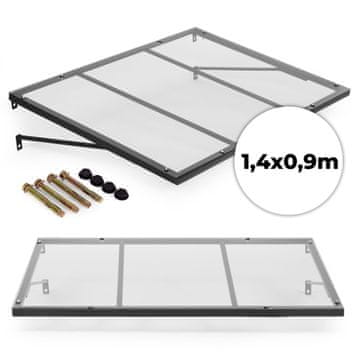Northix Nadstrešek za vhodna vrata 140x90 cm UV zaščita jeklen okvir