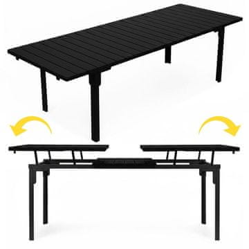 Northix Raztegljiva vrtna miza za 12 oseb 180 240 cm jeklo in HDPE