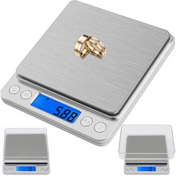 Northix Precizna kuhinjska tehtnica 500 g 0,01 g LCD zaslon