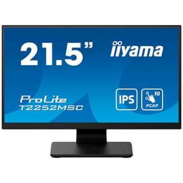 iiyama Monitor touch 54,6 cm (21,5) T2252MSC-B2AG 1920x1080 POS IPS 5ms HDMI DisplayPort 2xUSB3.2 Zvočniki 7H ProLite interaktivni monitor