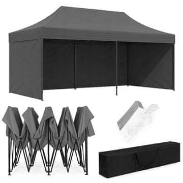 Northix Avtomatski vrtni paviljon 3x6m, siv, nastavljiv