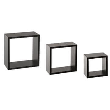 5Five® Półki ścienne Cube Black 3 sztuki