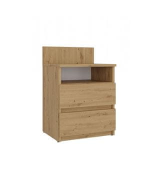 Topeshop M1 MALWA NOČNA OMARICA ARTISAN OAK KOMODA Z 2 PREDALOMA NOČNA OMARICA