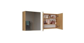 Topeshop STENSKA KOPALNIŠKA OMARICA Z OGLEDALOM NAD UMIVALNIKOM POLA 2DL ARTISAN OAK