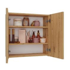 Topeshop STENSKA KOPALNIŠKA OMARICA Z OGLEDALOM NAD UMIVALNIKOM POLA 2DL ARTISAN OAK