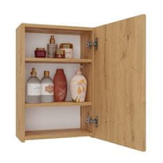 Topeshop STENSKA KOPALNIŠKA OMARICA Z OGLEDALOM NAD UMIVALNIKOM POLA 1DL ARTISAN OAK