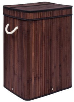Gockowiak SOREN košara za perilo 80 l wenge barve z bambusom in pokrovom