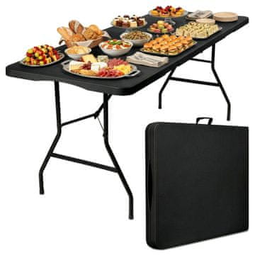 EH Zložljiva gostinska miza BUFFET ČRNE barve 200x90 cm