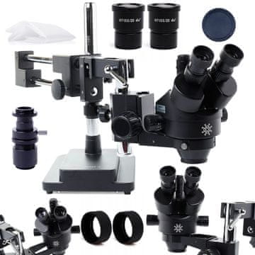 Trinokularni stereo mikroskop 10HW - črne barve