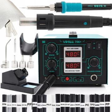 Spajkalna postaja Yihua 706+ 2 v 1 + spajkalna šoba + komplet za varjenje plastike