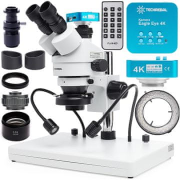 10HT Plus 1 7-45x stereo mikroskop + kamera Eagle Eye + dvojna LED osvetlitev podstavka B3LS