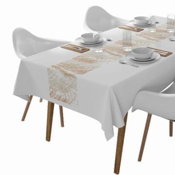 Detexpol Dekorativni tekač za mizo 85x85 Panama Leaves BEŽ