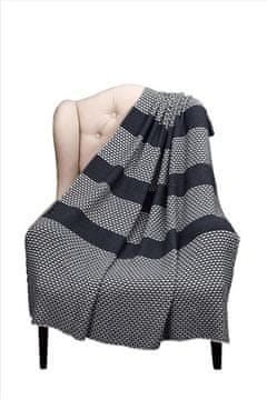 Bombažna odeja Scotty 150x125 v temnih črtah